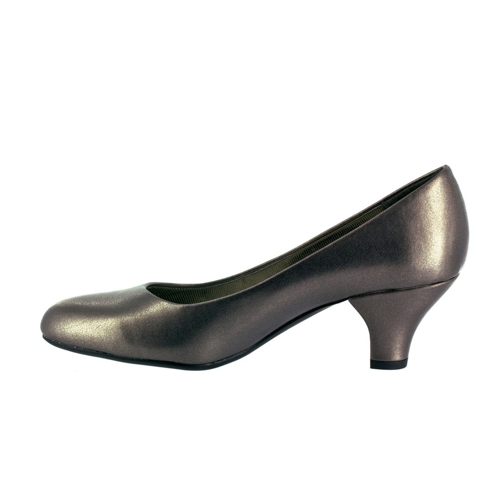 NEW Easy Street Fabulous Pumps ROUND TOE KITTEN HEEL PEWTER SHOES KITTEN HEEL